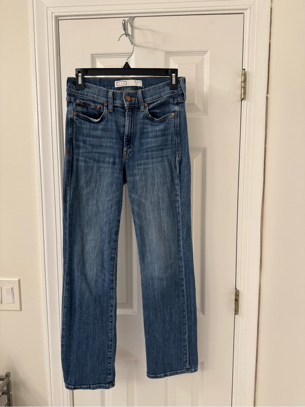 AYR Pop Straight Leg Jeans in Medium Blue Wash